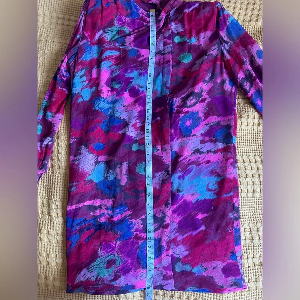 Vintage Ungaro dress,burgundy/pink/blue, size M-L - Picture 11 of 12